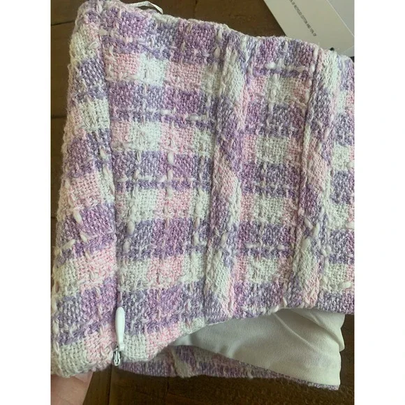 ZARA Textured Tweed Bustier Crop Top NWT Size Medium Night Out - Picture 6 of 7